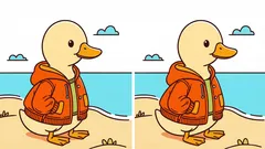 脳トレ:ジャケットを着たアヒルの絵で間違い探し 違いを3つ、36秒で見つけよう